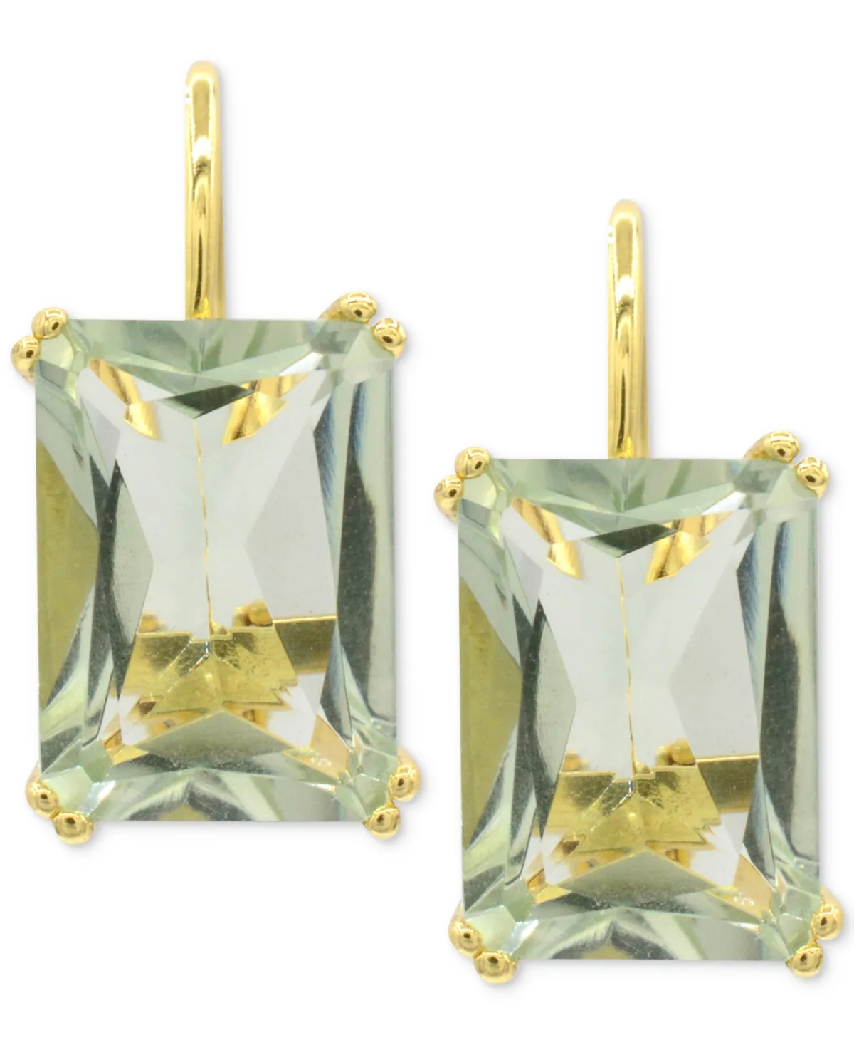 Lime Quartz Leverback Drop Earrings (12-5/8 ct. t.w.) in 14k Gold-Plated Sterling Silver by Macy's