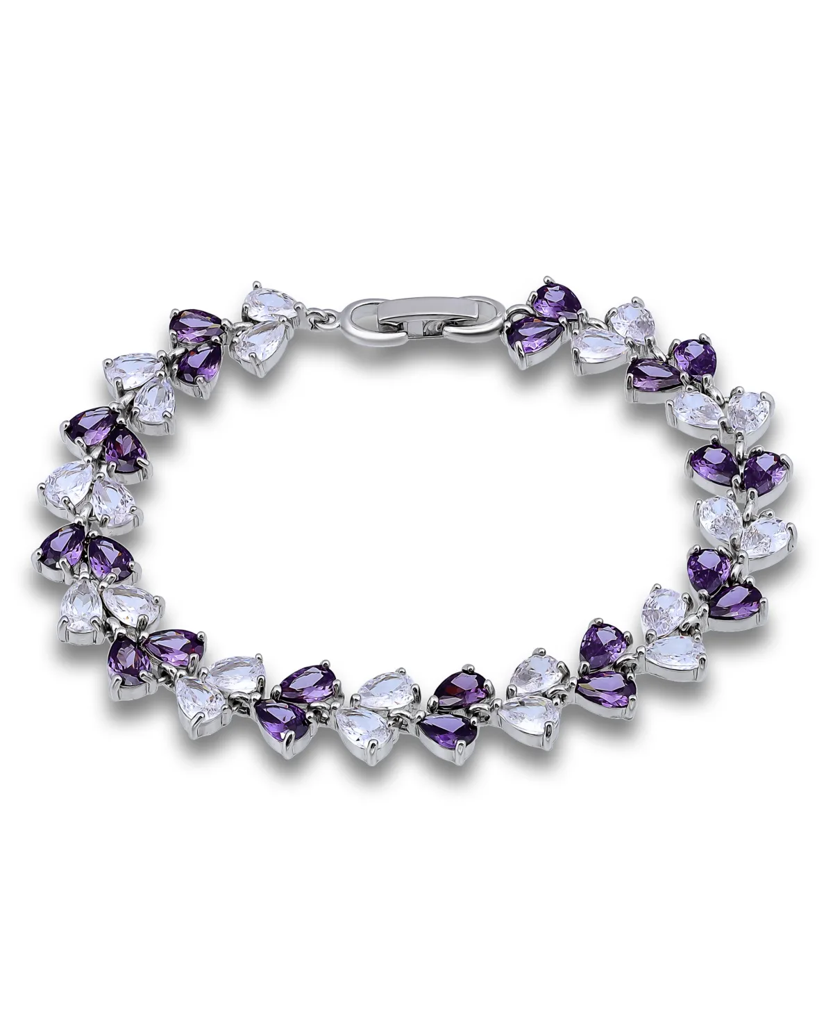 Cubic Zirconia Purple Clear Alternate Link Bracelet by Macy's