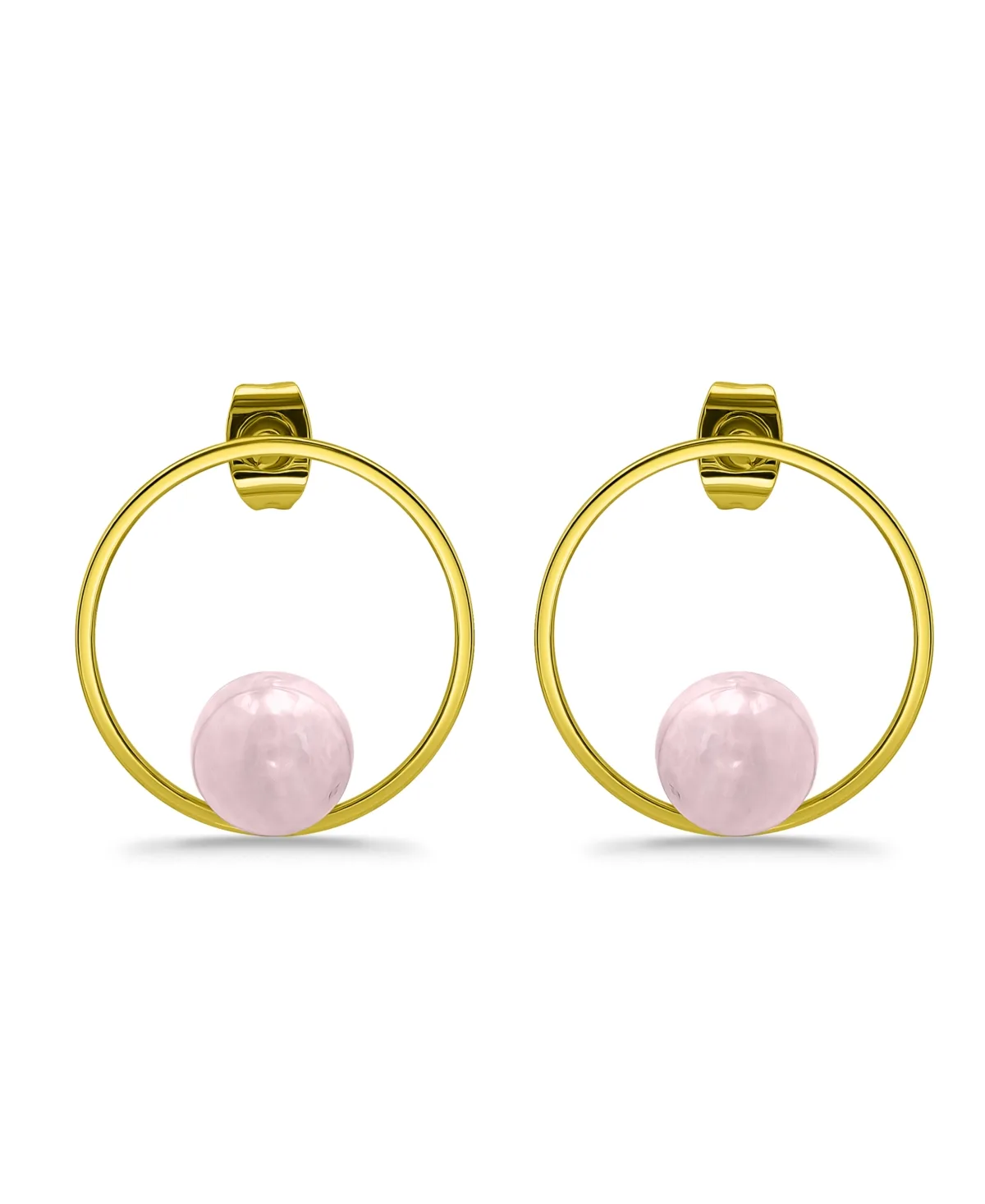 14K Gold Plated Multi Genuine Stone Circle Stud Earrings by Macy's