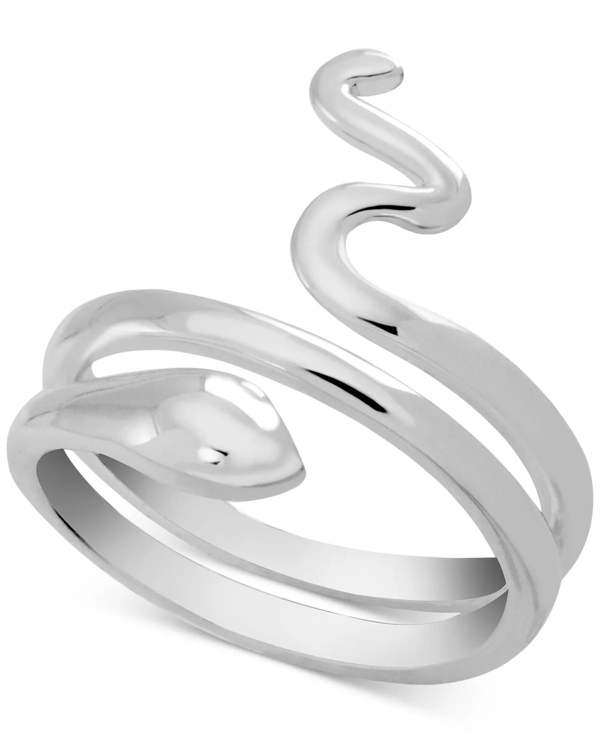 Snake Coil Ring in Silver-Plate by And Now This