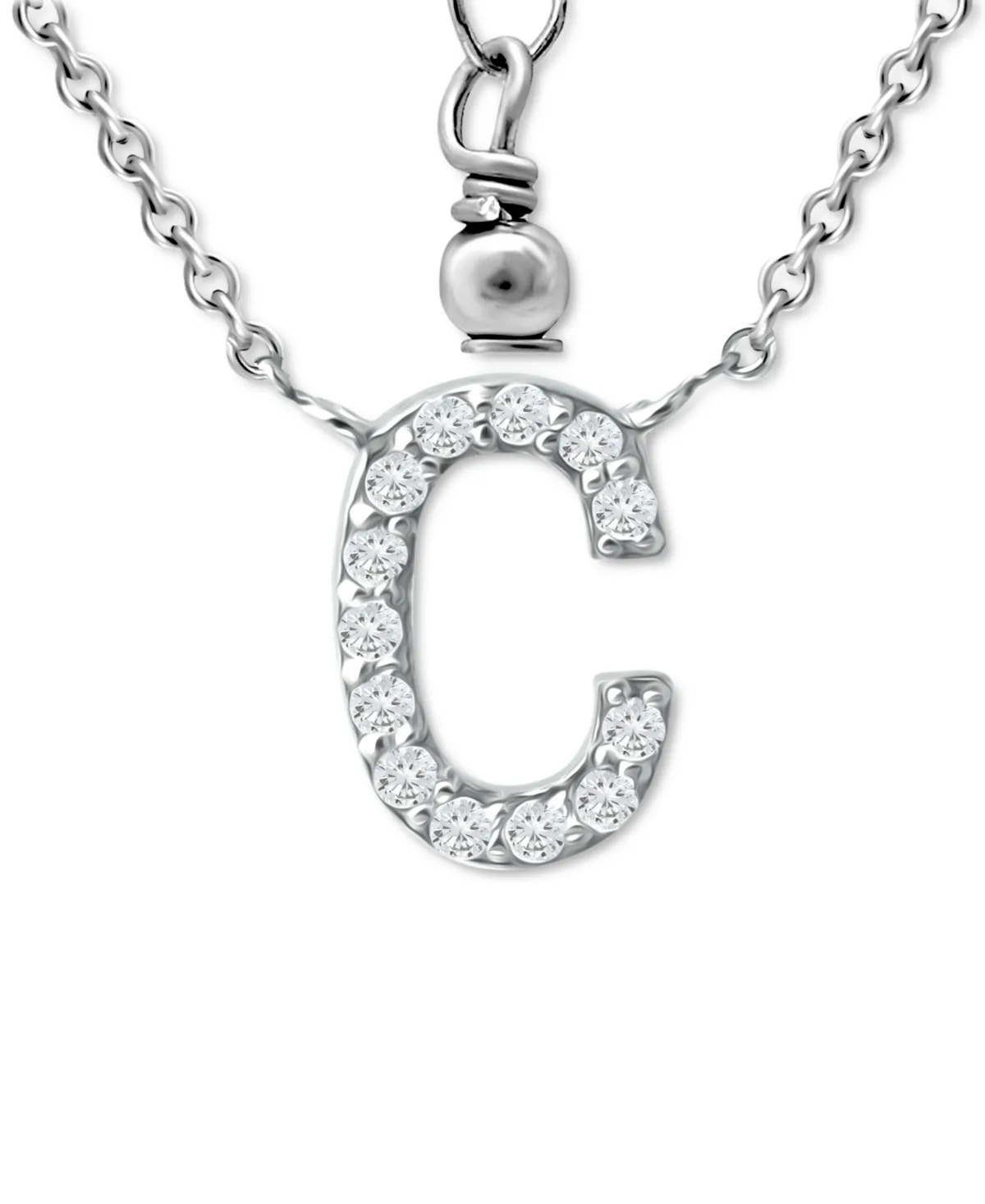 Cubic Zirconia Initial Pendant Necklace, 16" + 2" Extender by Giani Bernini