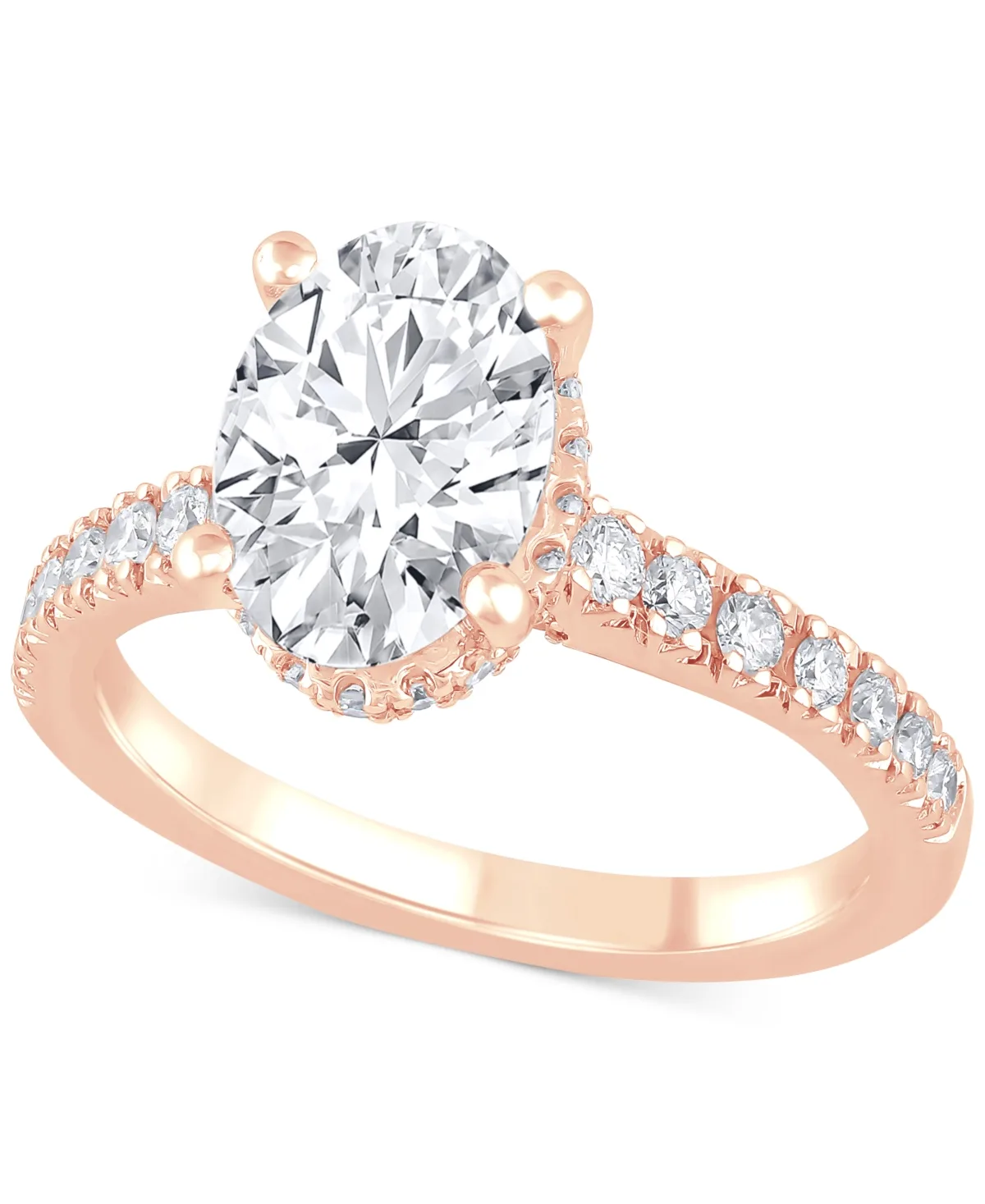 Certified Lab Grown Diamond Oval Engagement Ring (2-1/2 ct. t.w.) in 14k Gold by Badgley Mischka