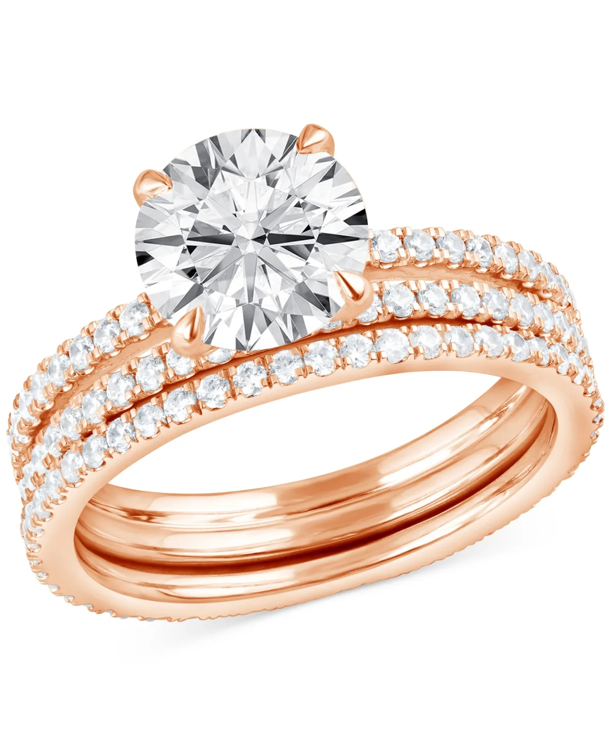 Badgley Mischka Certified Lab Grown Diamond Bridal Set (3 ct. t.w.) in 14k Gold by Macy's