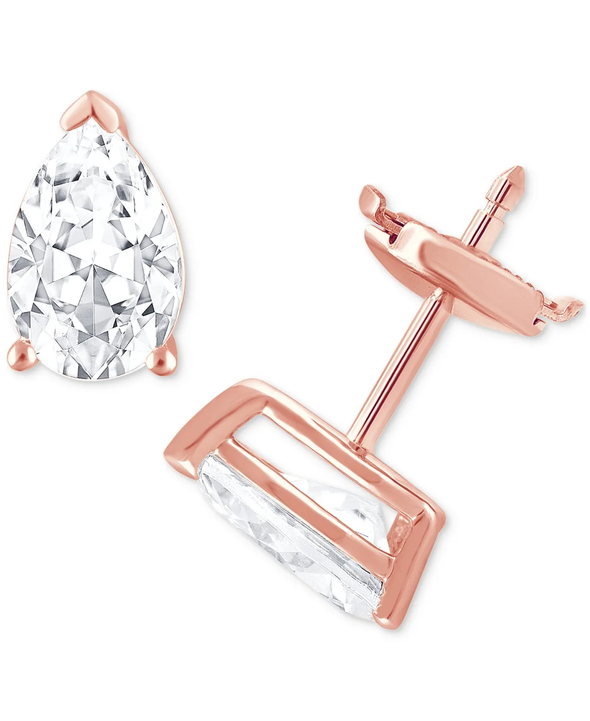 Badgley Mischka Certified Lab Grown Diamond Pear Stud Earrings (4 ct. t.w.) in 14k Gold by Macy's