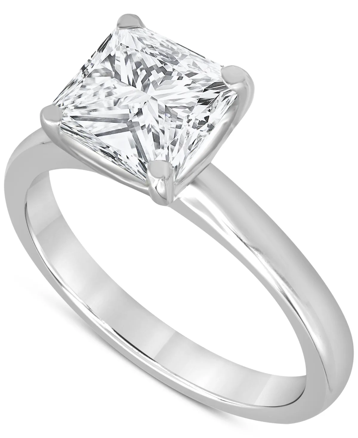 Badgley Mischka Certified Lab Grown Diamond Princess-Cut Solitaire Engagement Ring (5 ct. t.w.) in 14k Gold