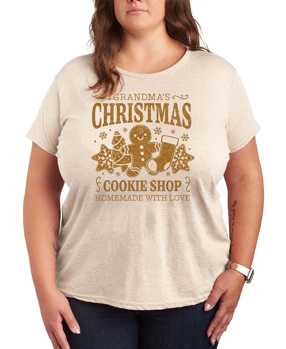 Grandma's Christmas Cookie Shop Short Sleeve Graphic T-Shirts by Hybrid Apparel