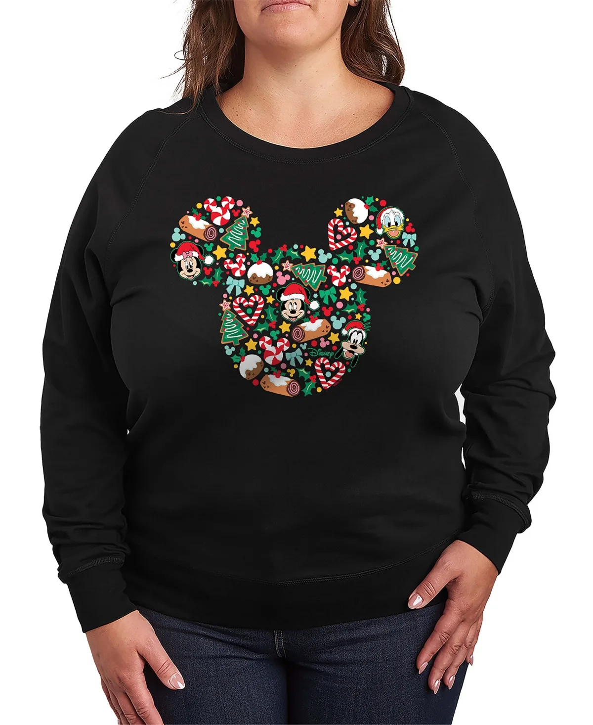 Disney Mickey and Friends Christmas French Terry Long Sleeve Shirt by Hybrid Apparel
