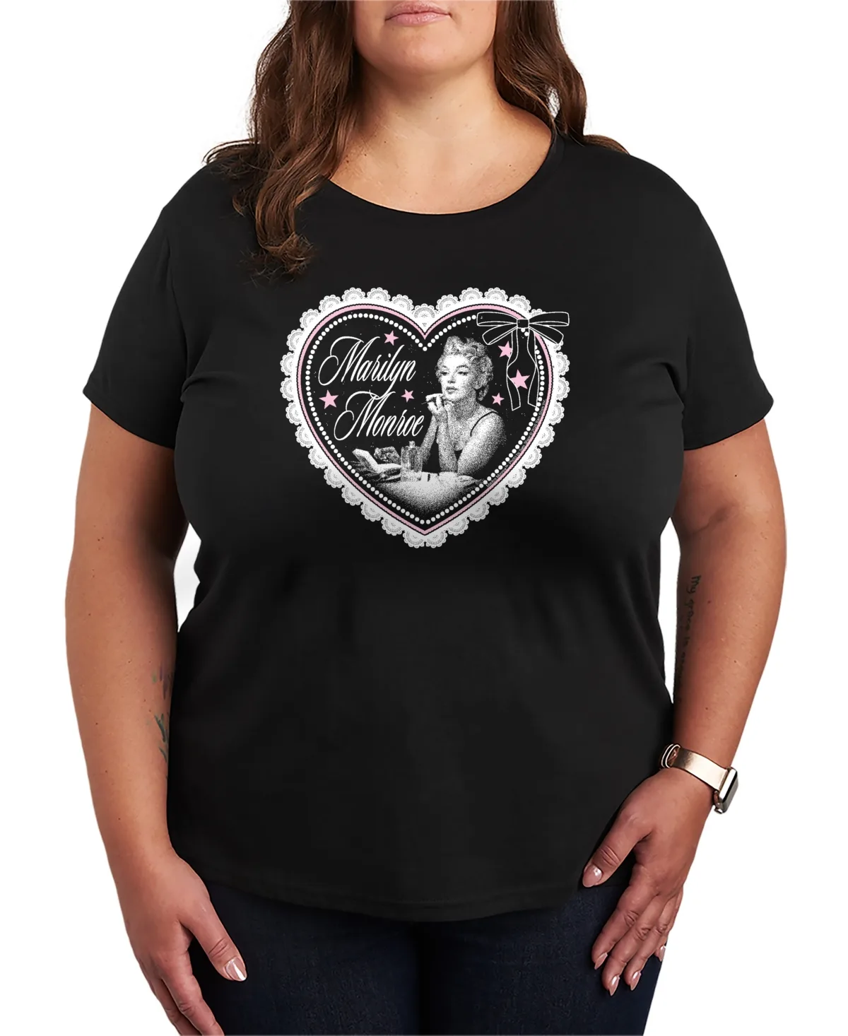 Marilyn Monroe Coquette Heart Graphic T-Shirt by Hybrid Apparel