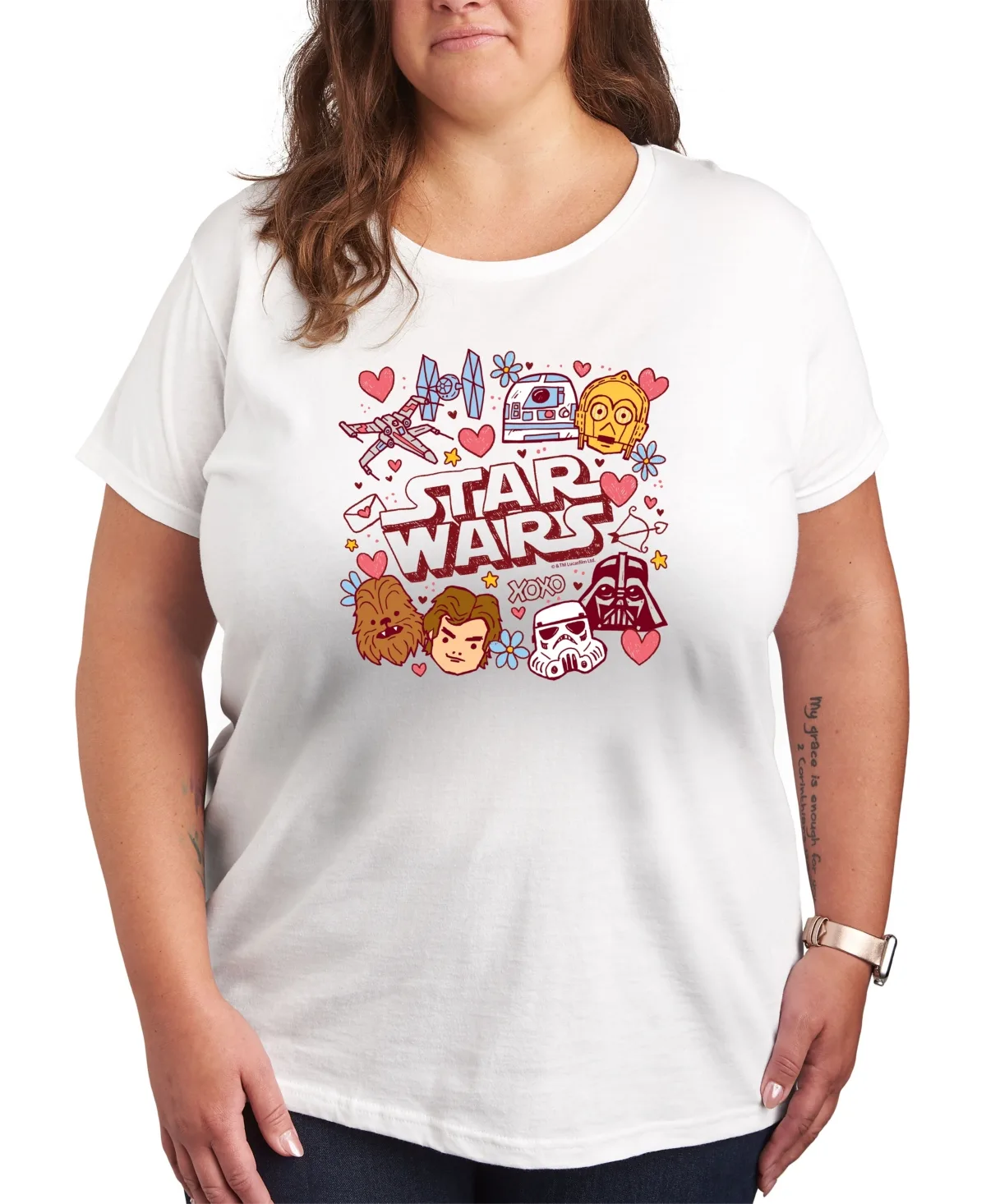 Star Wars Valentine's Day Graphic Crewneck T-Shirt by Hybrid Apparel
