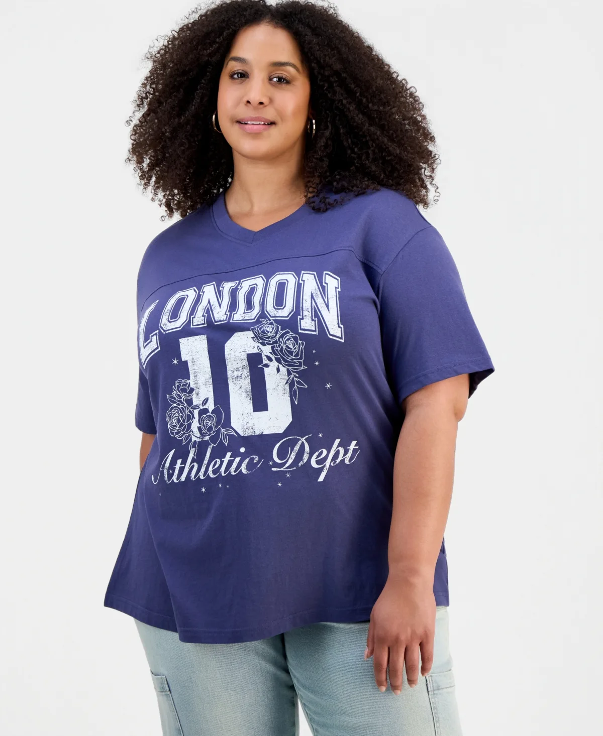 Short-Sleeve London 10 Graphic Varsity Boyfriend Tee by Rebellious One