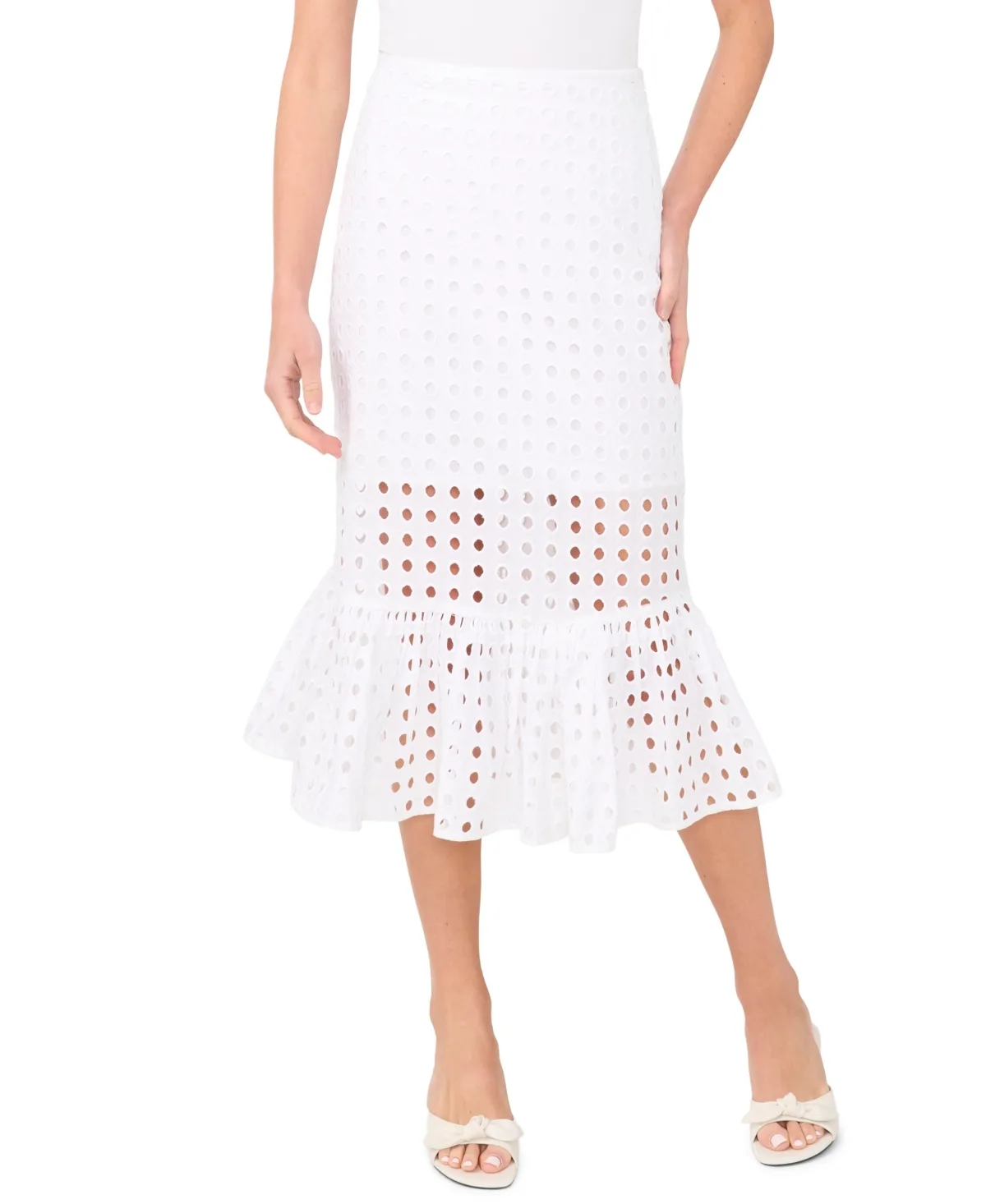 Ruffle Tiered Midi Skirt by Cece