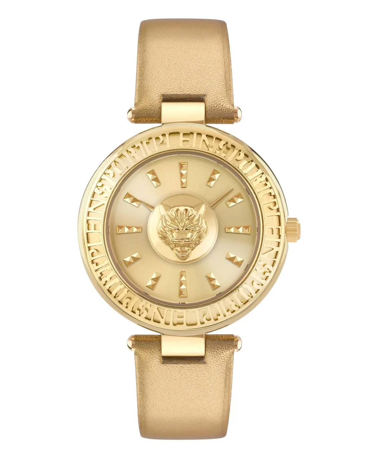 Opium 2 Hand Quartz Gold Genuine Leather Strap 38mm