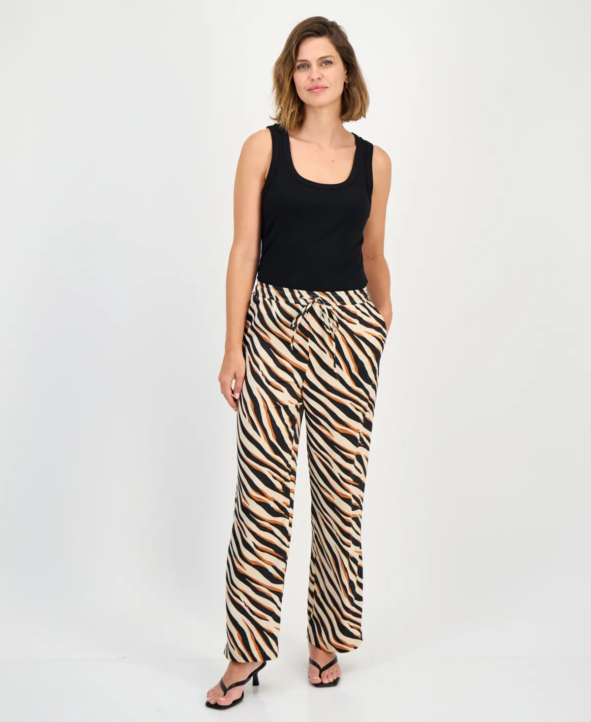 Animal-Print Pull-On Wide-Leg Pants by Bar Iii