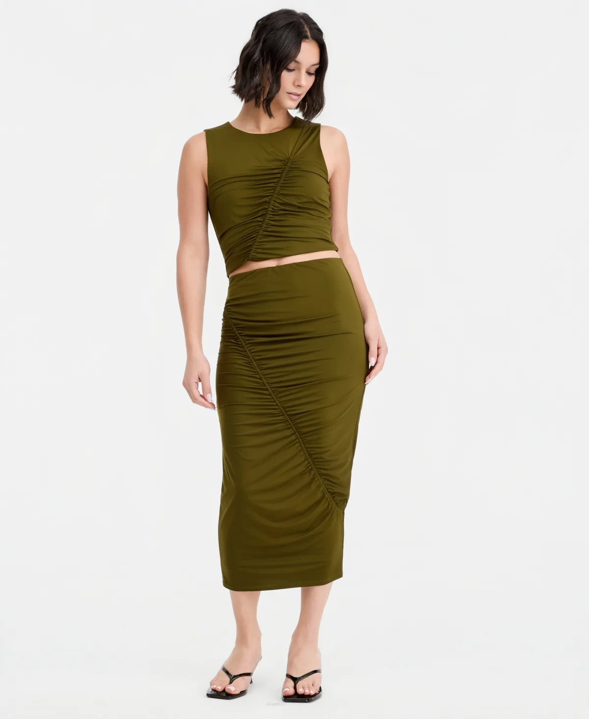 Ruched Midi Skirt by Bar Iii