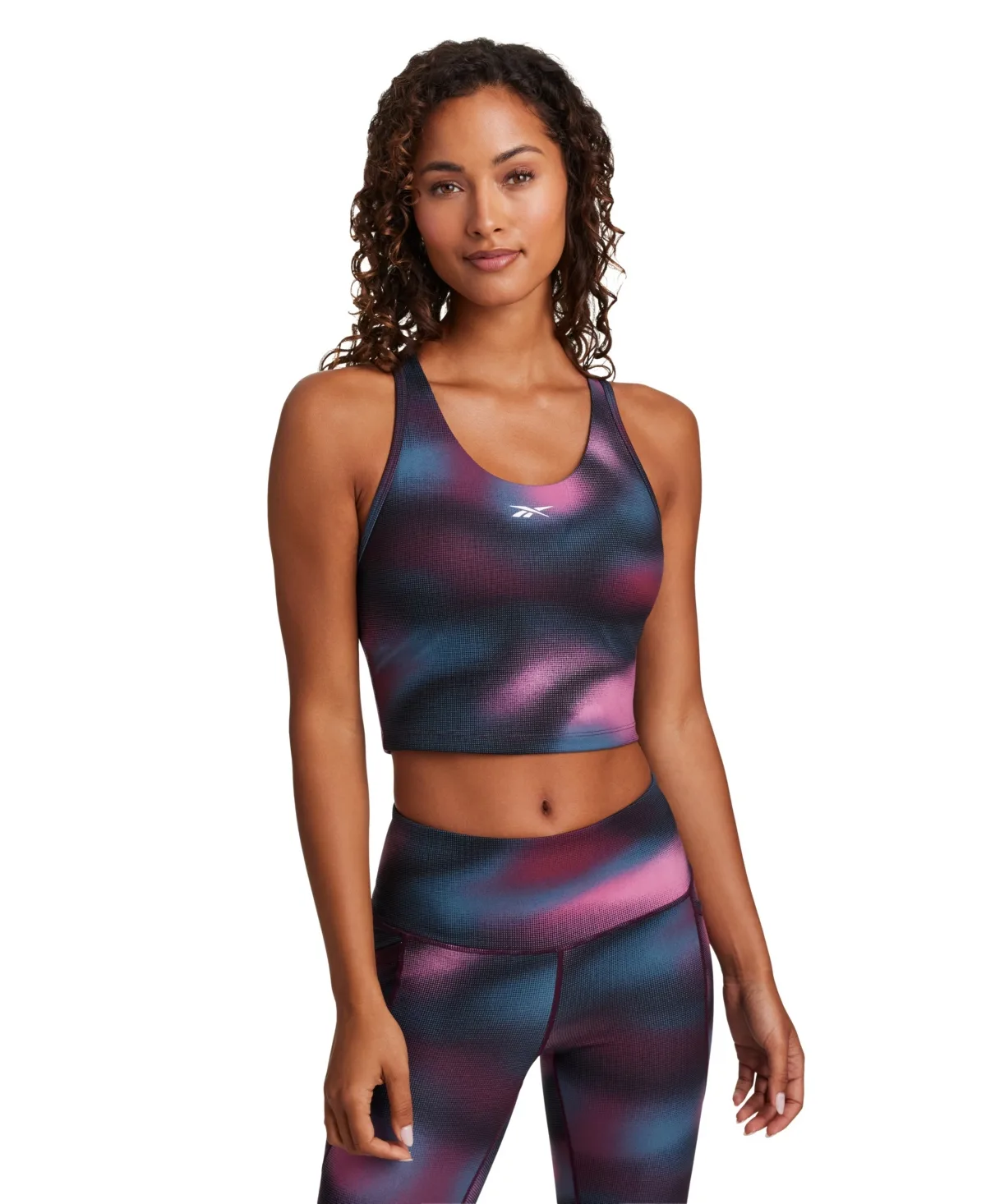 Cropped Printed Sports Bra by Reebok