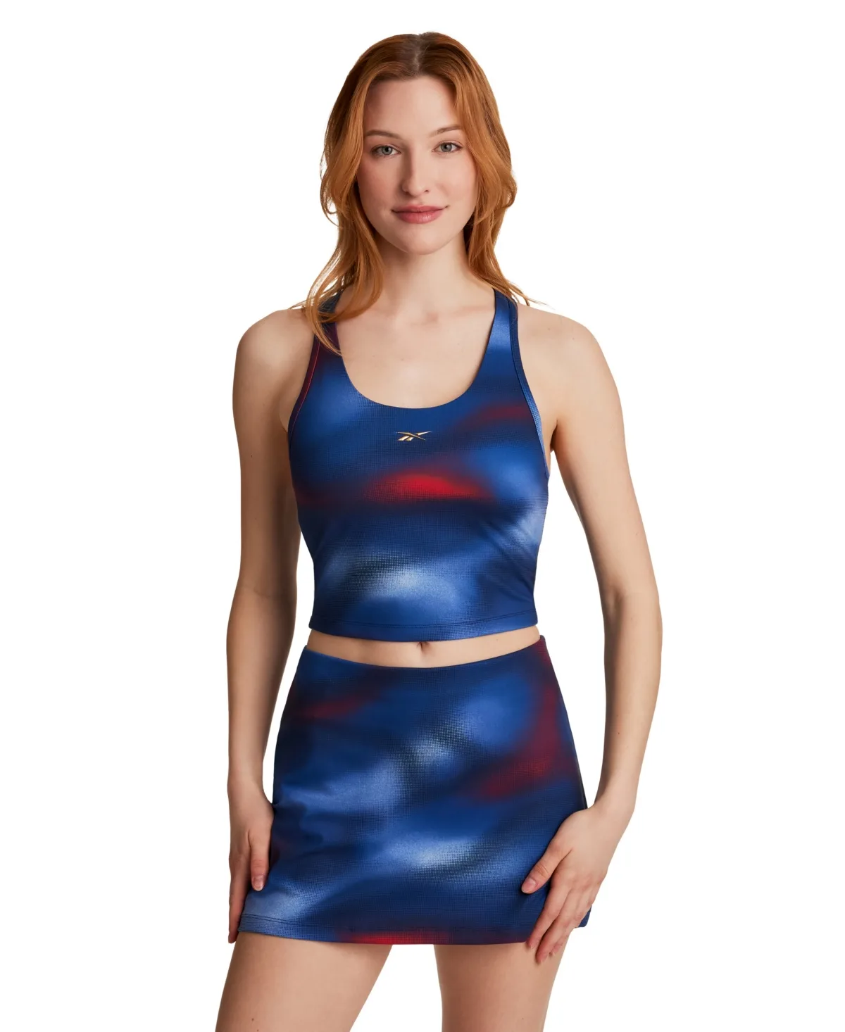 Printed Cropped Bra Tank Top by Reebok
