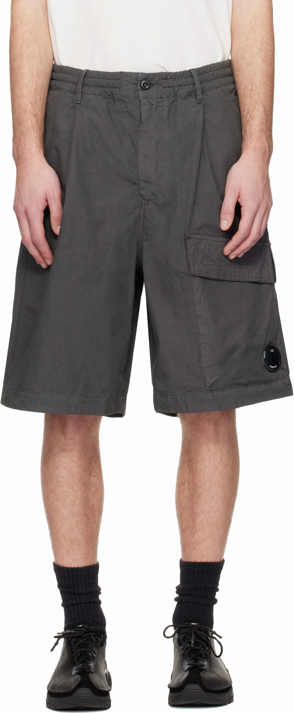 Gray Micro-Reps Boxy Lens Shorts