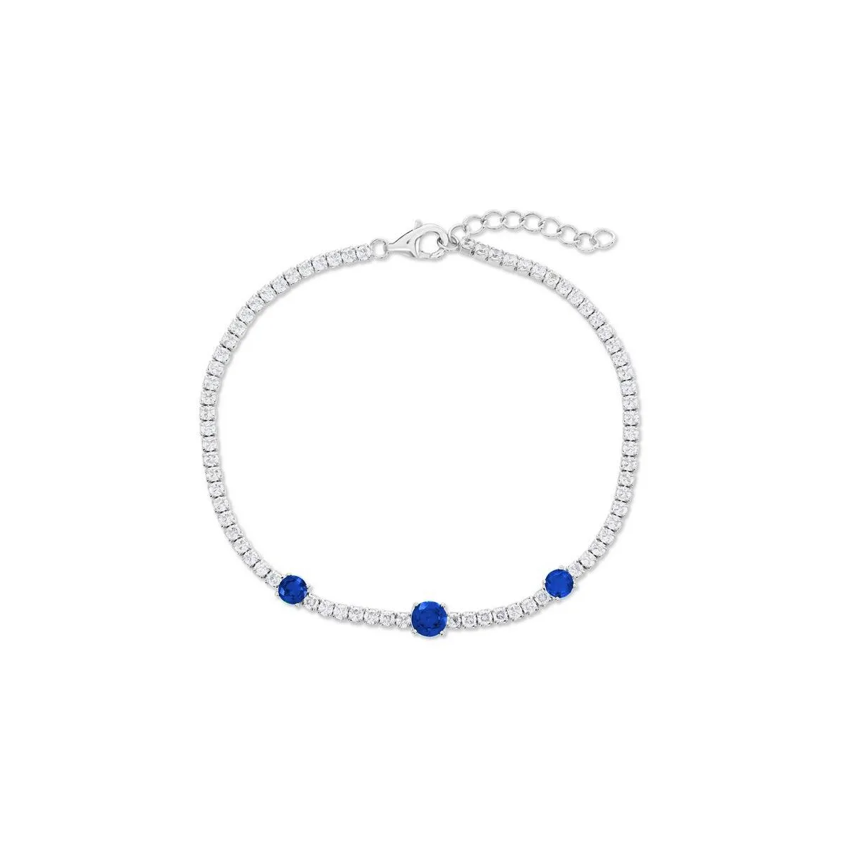Sterling Silver, Round CZ Tennis Bracelet by Simona