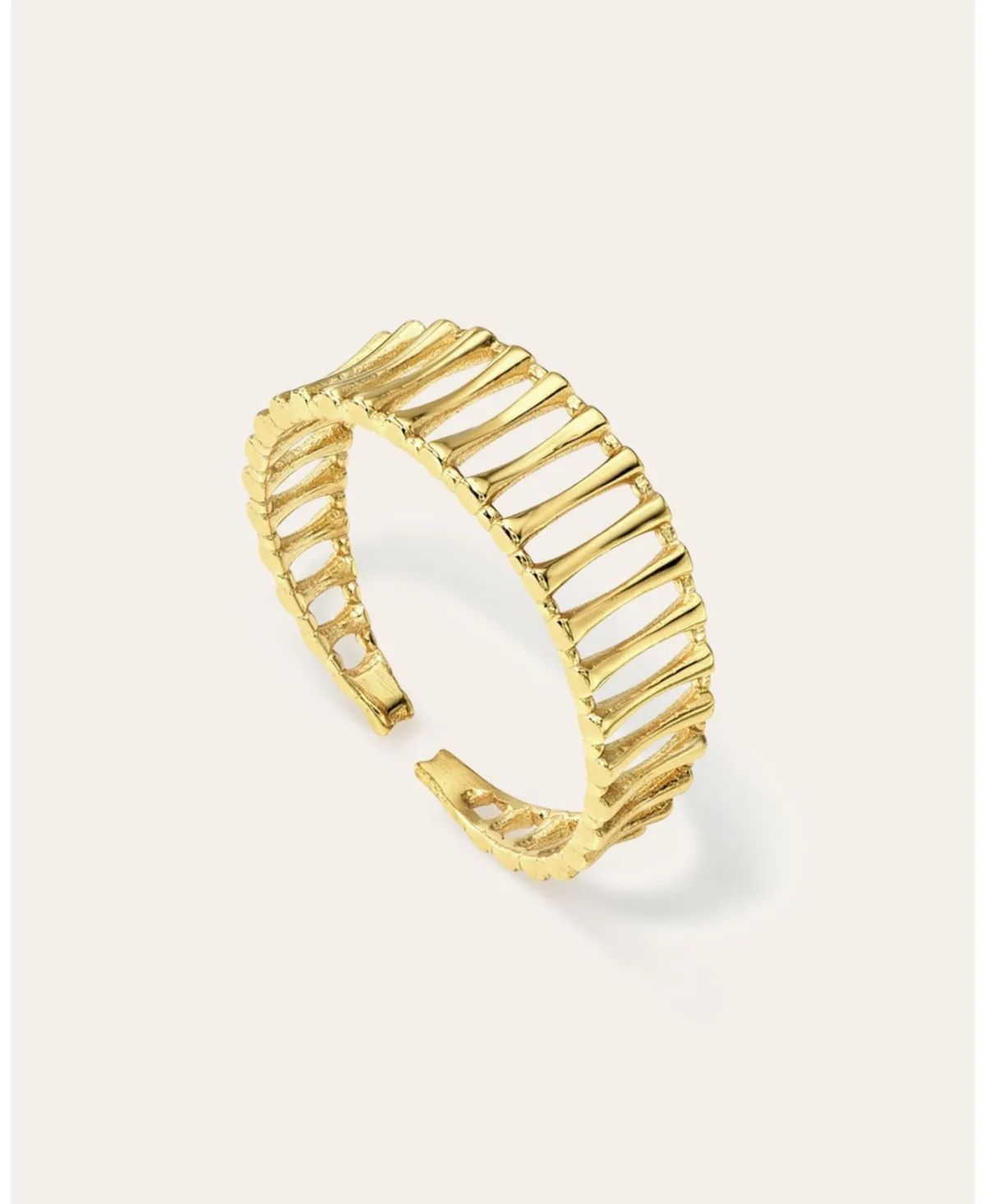Open Ribbed Dome Ring by Zoe Lev