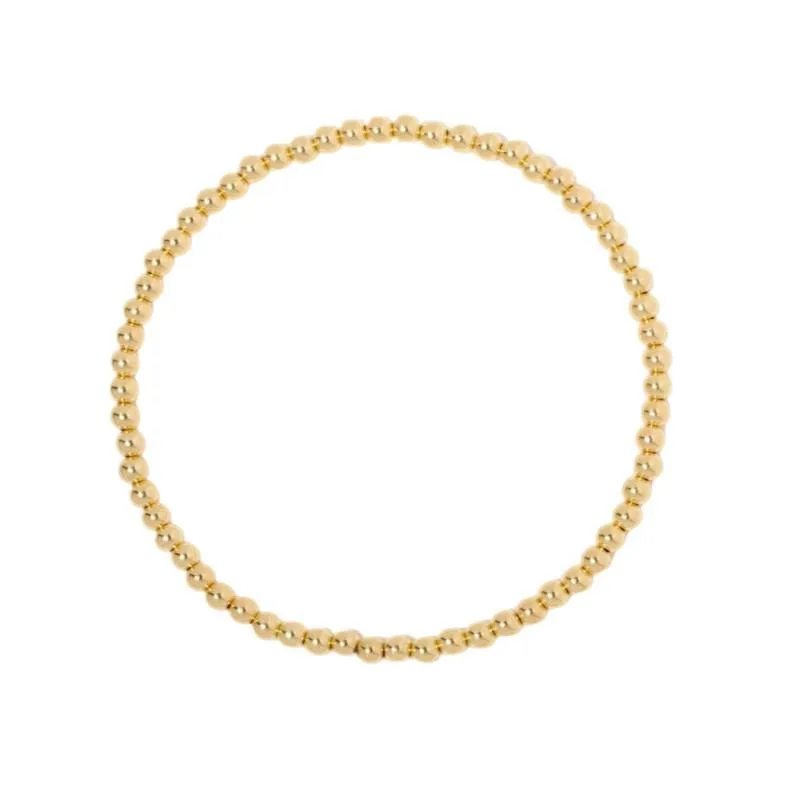 Filled Classic Bead Bracelet - 3mm