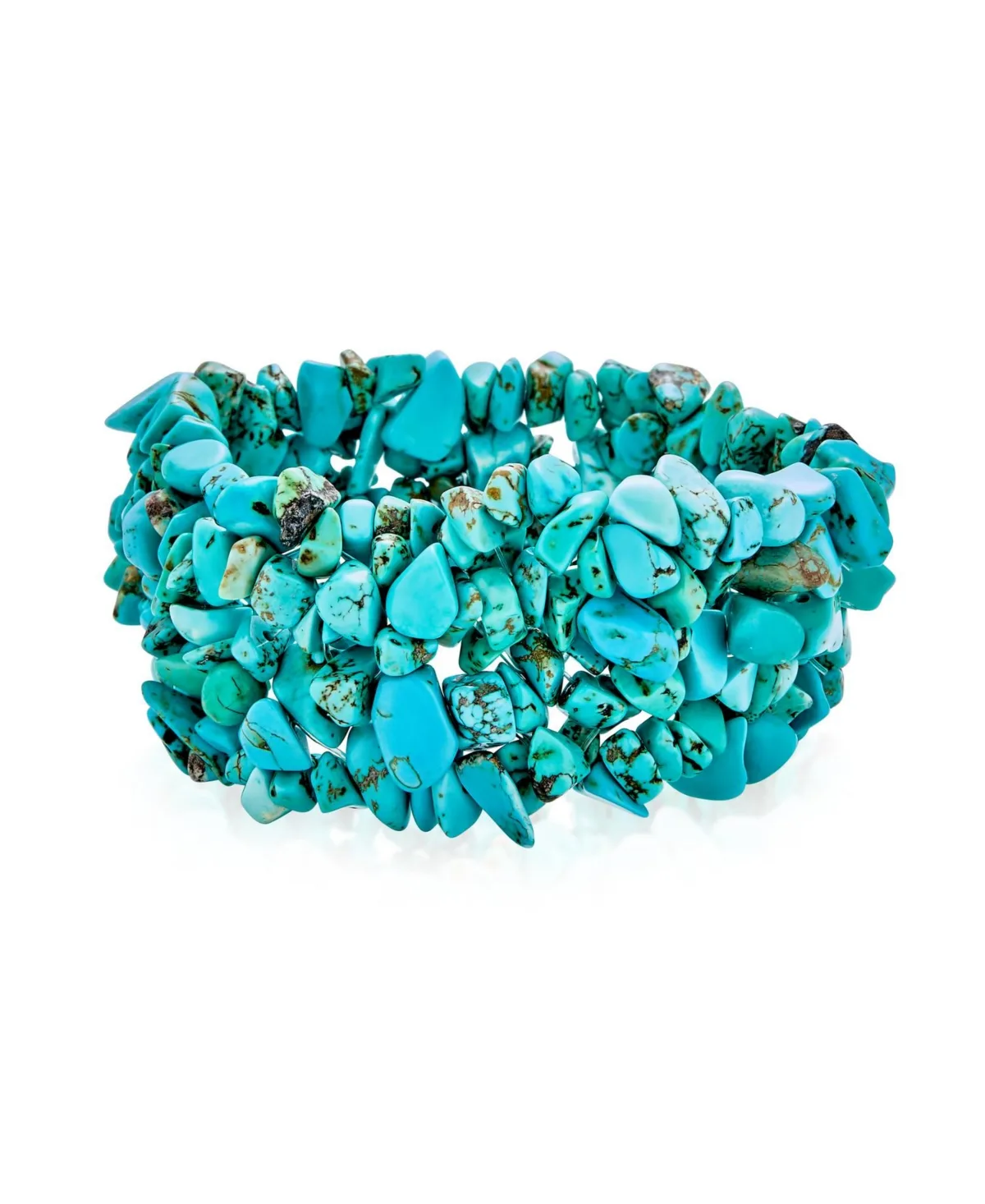 Big Chunky Multi Colors Crystal Chips Cluster Statement Wide Bracelet by Bling Jewelry