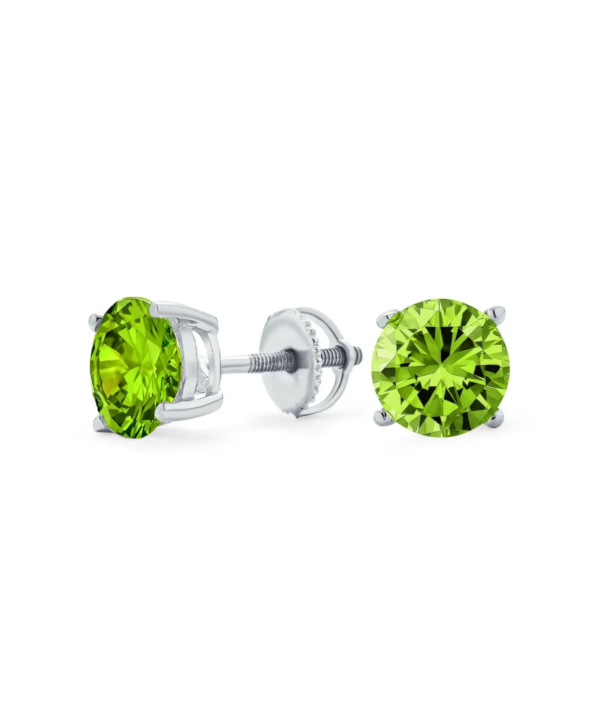 Round Solitaire Cz Stud Earrings Screw Back Rose Gold Plated.925 Sterling Silver by Bling Jewelry