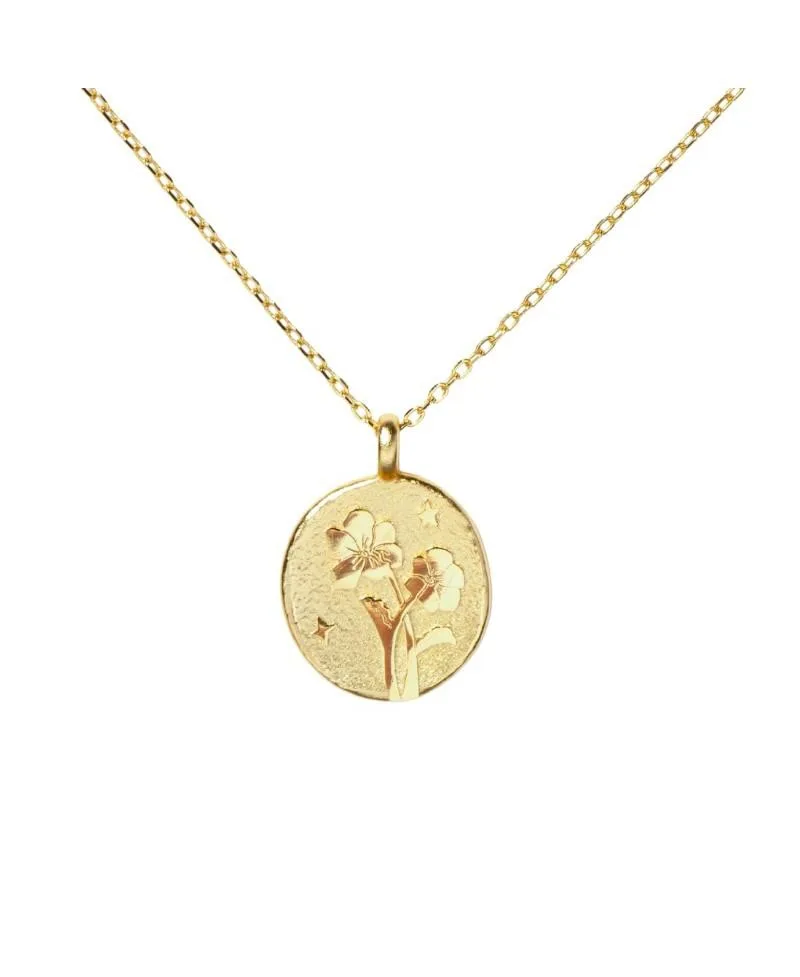 Sterling Silver Birth Flower Pendant Necklace