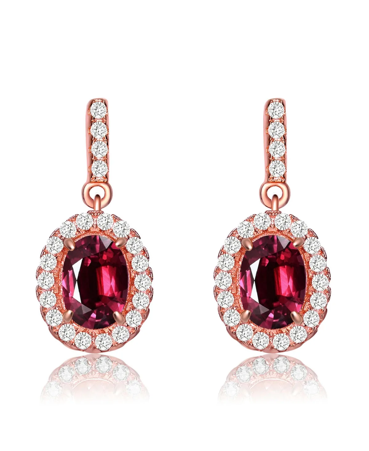 18k Rose Gold Plated Cubic Zirconia Dangle Earrings by Rachel Glauber