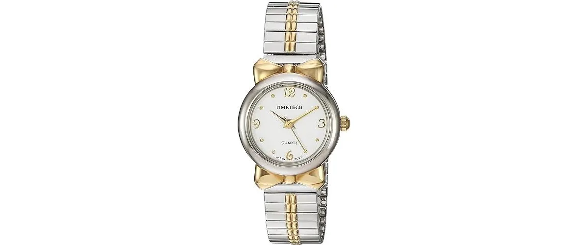Steel Two Tone Watch with Expansion Stretch Bracelet