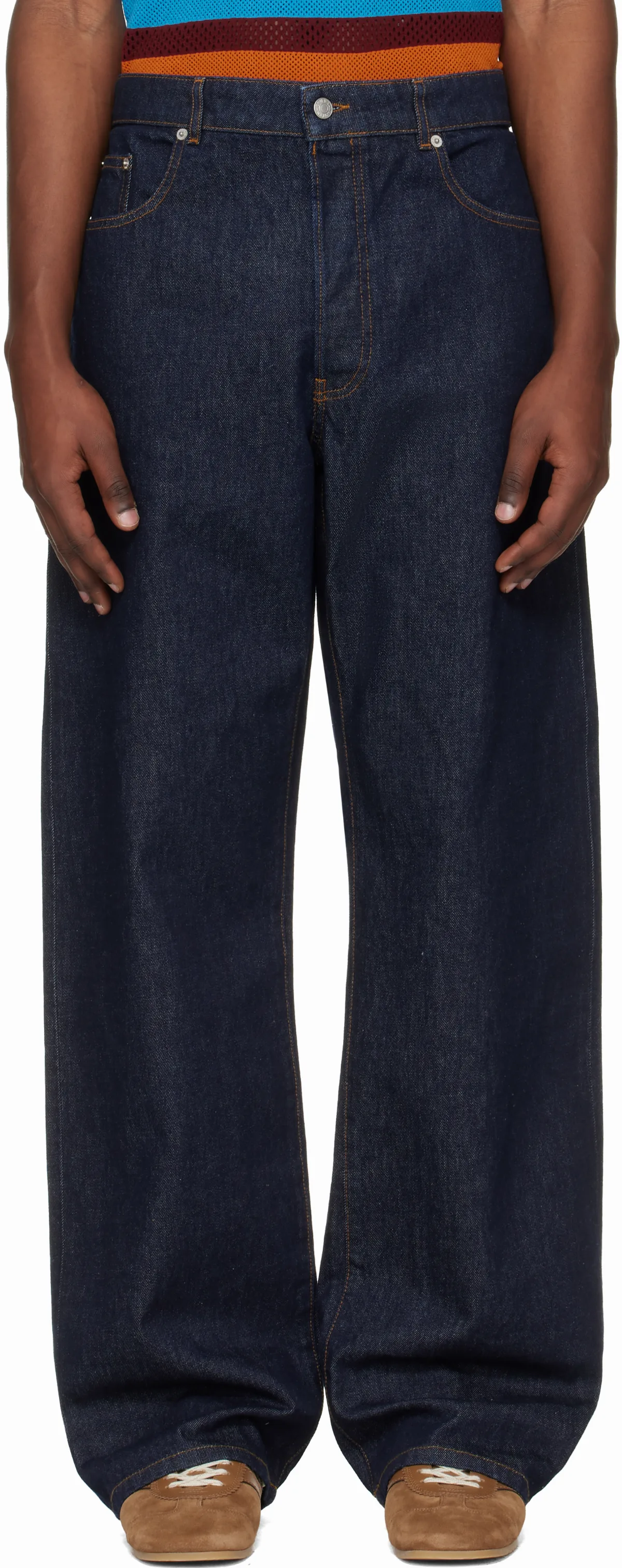 Blue Straight Leg Jeans