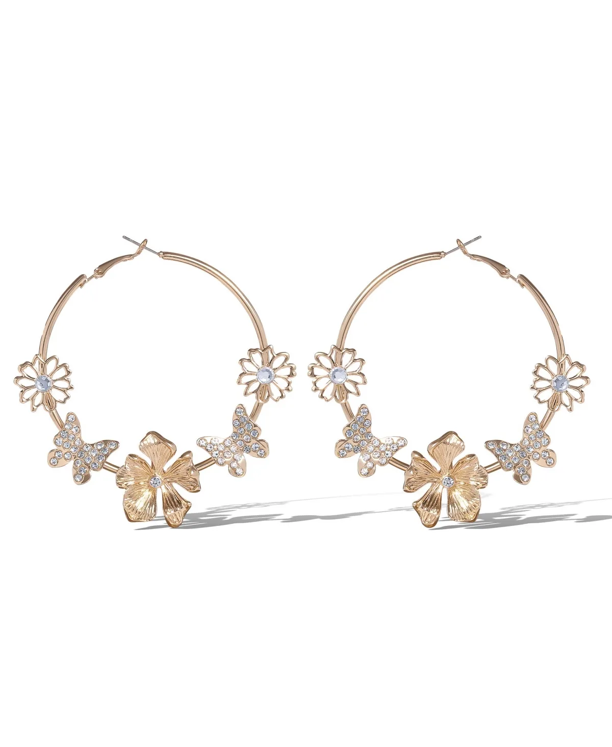 Floral Hoop Earrings by Jessica Simpson