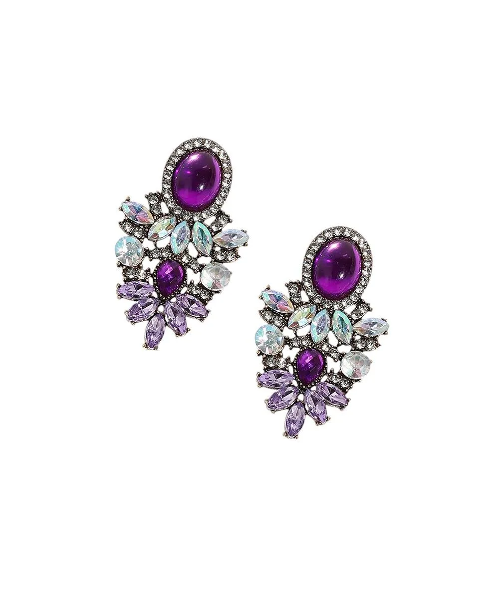 Shimmering Rhinestone Statement Dangling Drop Earrings