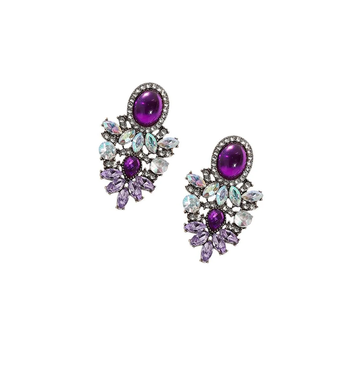 Shimmering Rhinestone Statement Dangling Drop Earrings by Sohi
