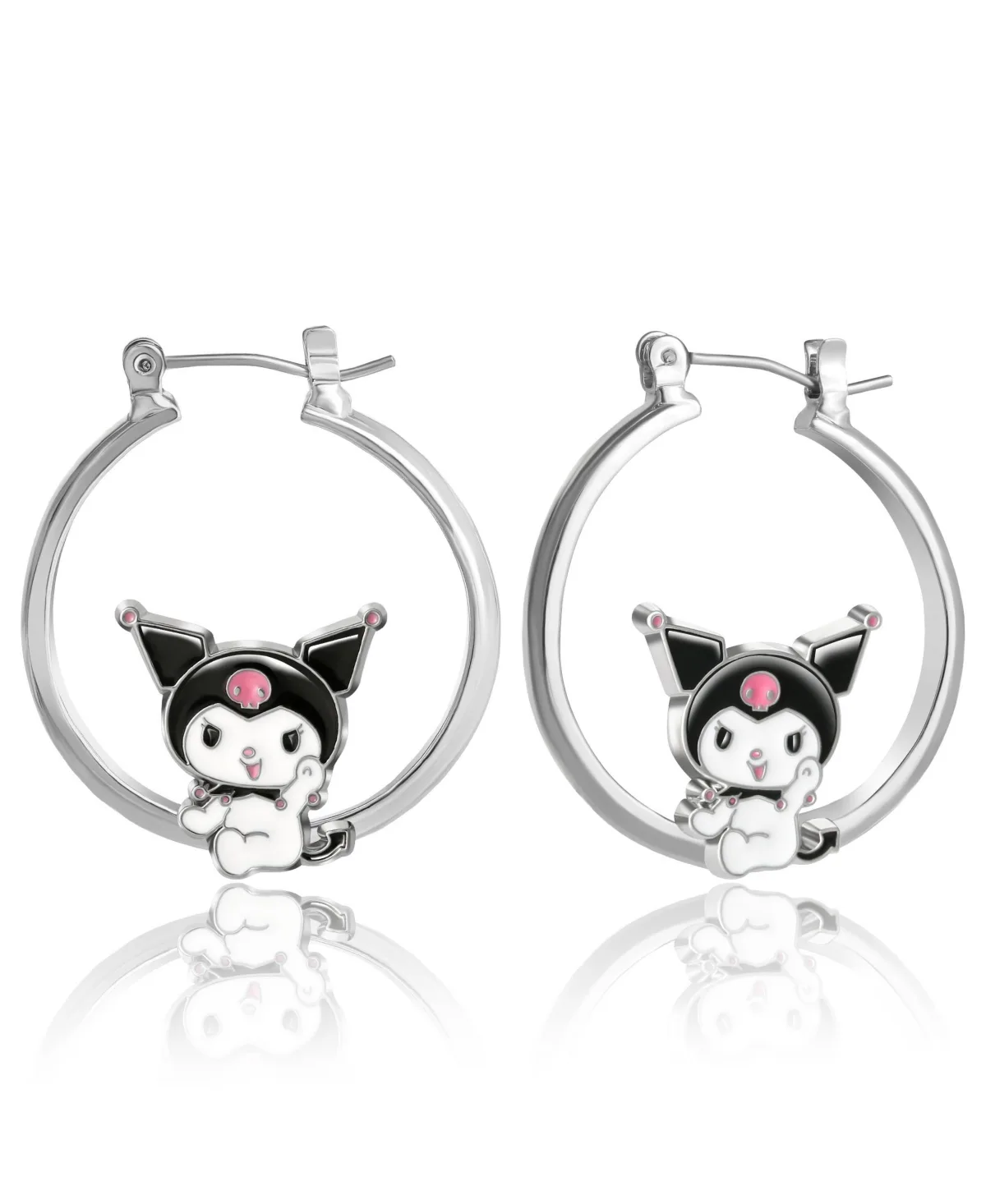 Sanrio Hello Kitty Enamel Plated Hoop Earrings - Kuromi by Hello Kitty