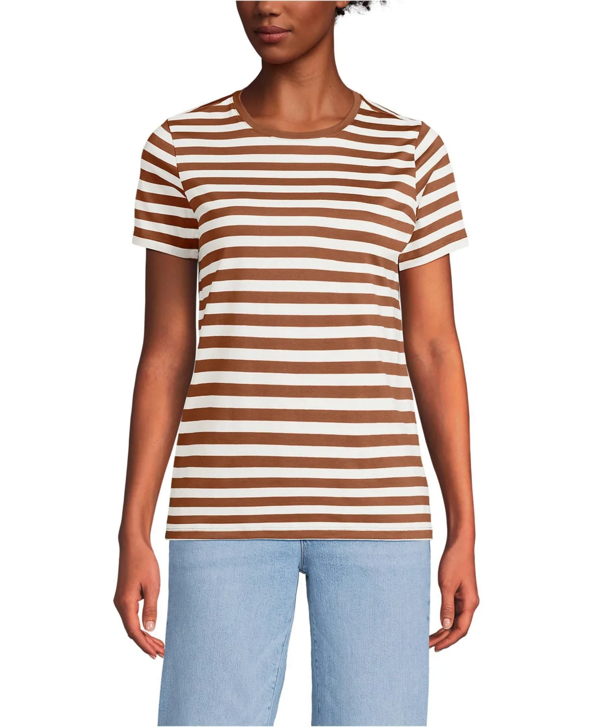 Relaxed Supima Cotton Crew Neck T-Shirt by Lands' End
