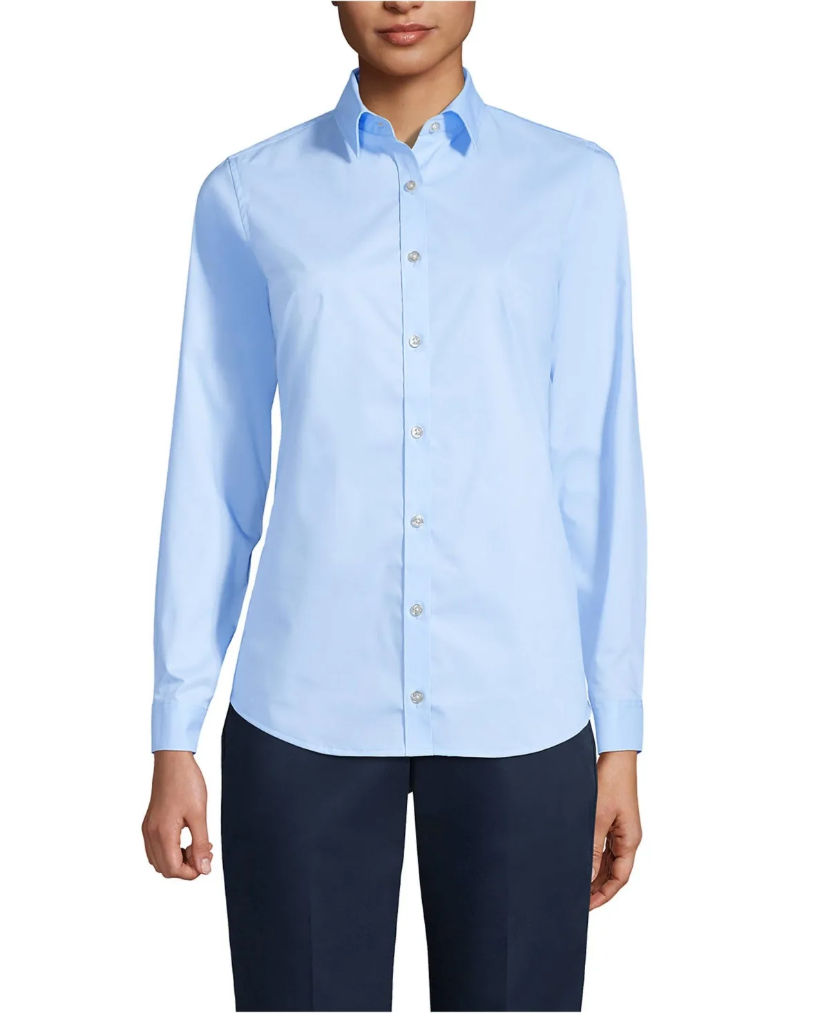 No Gape Long Sleeve Stretch Shirt by Lands' End