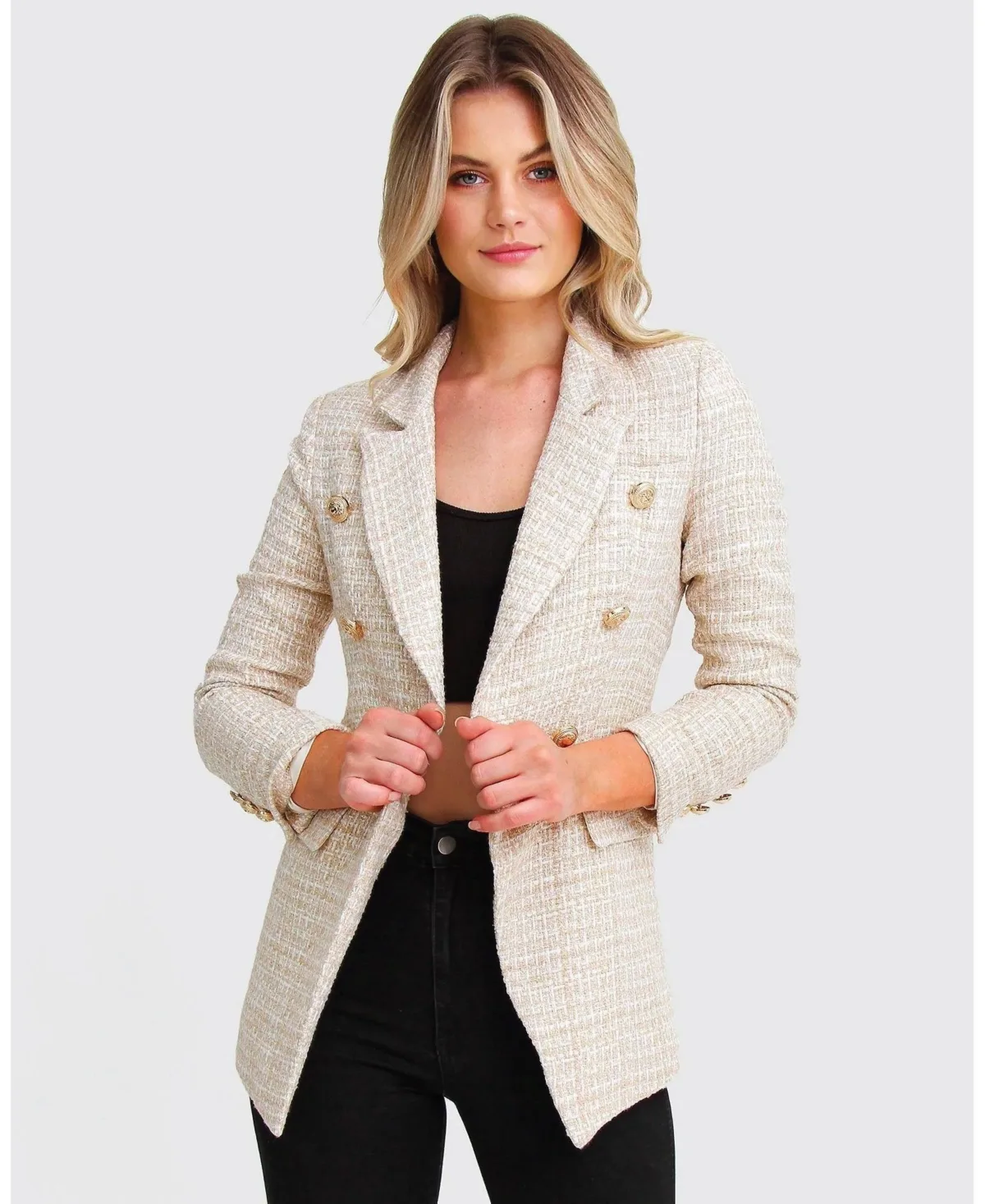 Princess Polina Textured Weave Blazer by Belle & Bloom