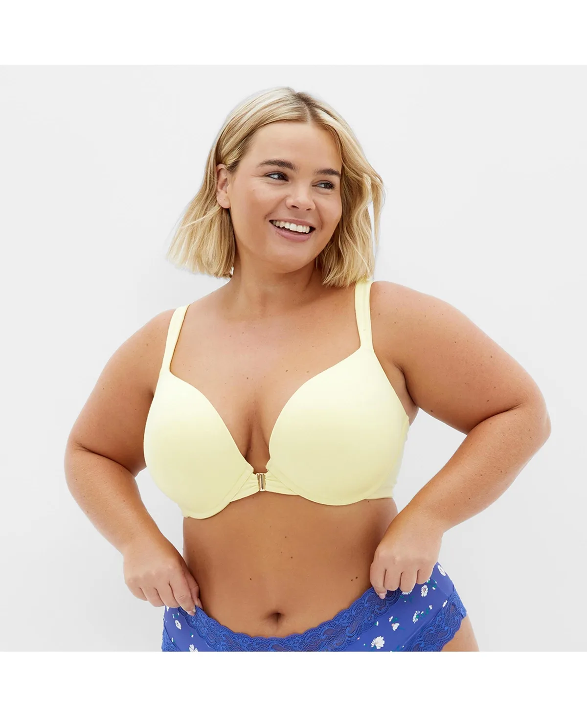 Smooth & Chic Front Close Cotton Push Up Bra by City Chic