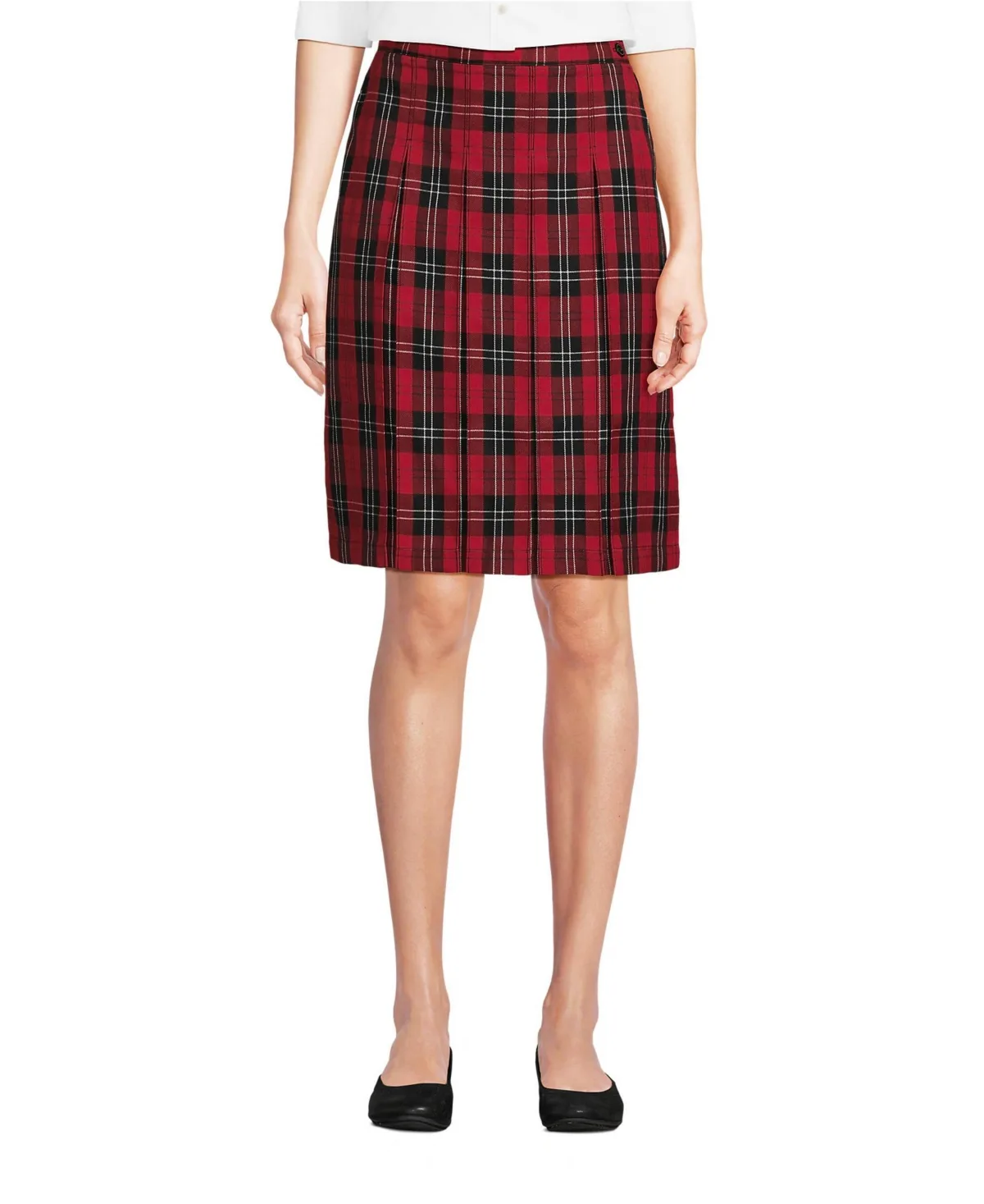 Box Pleat Skirt Top of the Knee by Lands' End
