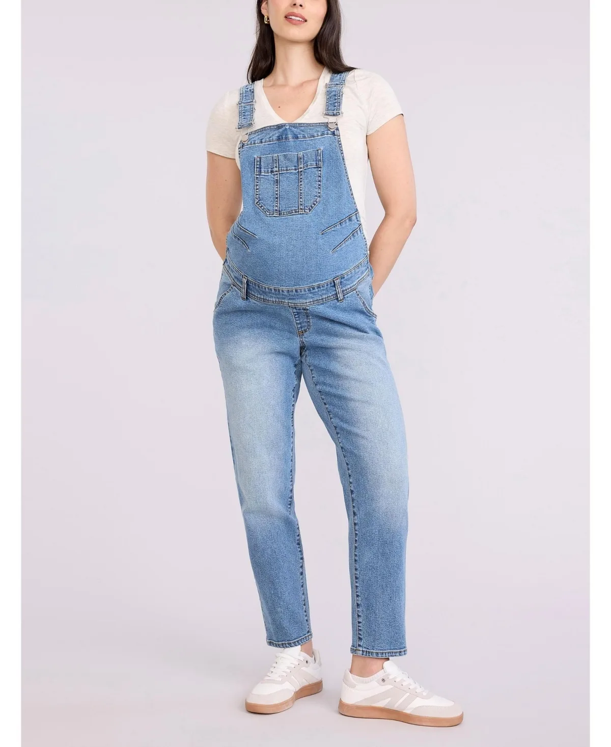 Relaxed Fit Maternity Denim Overall by Motherhood Maternity