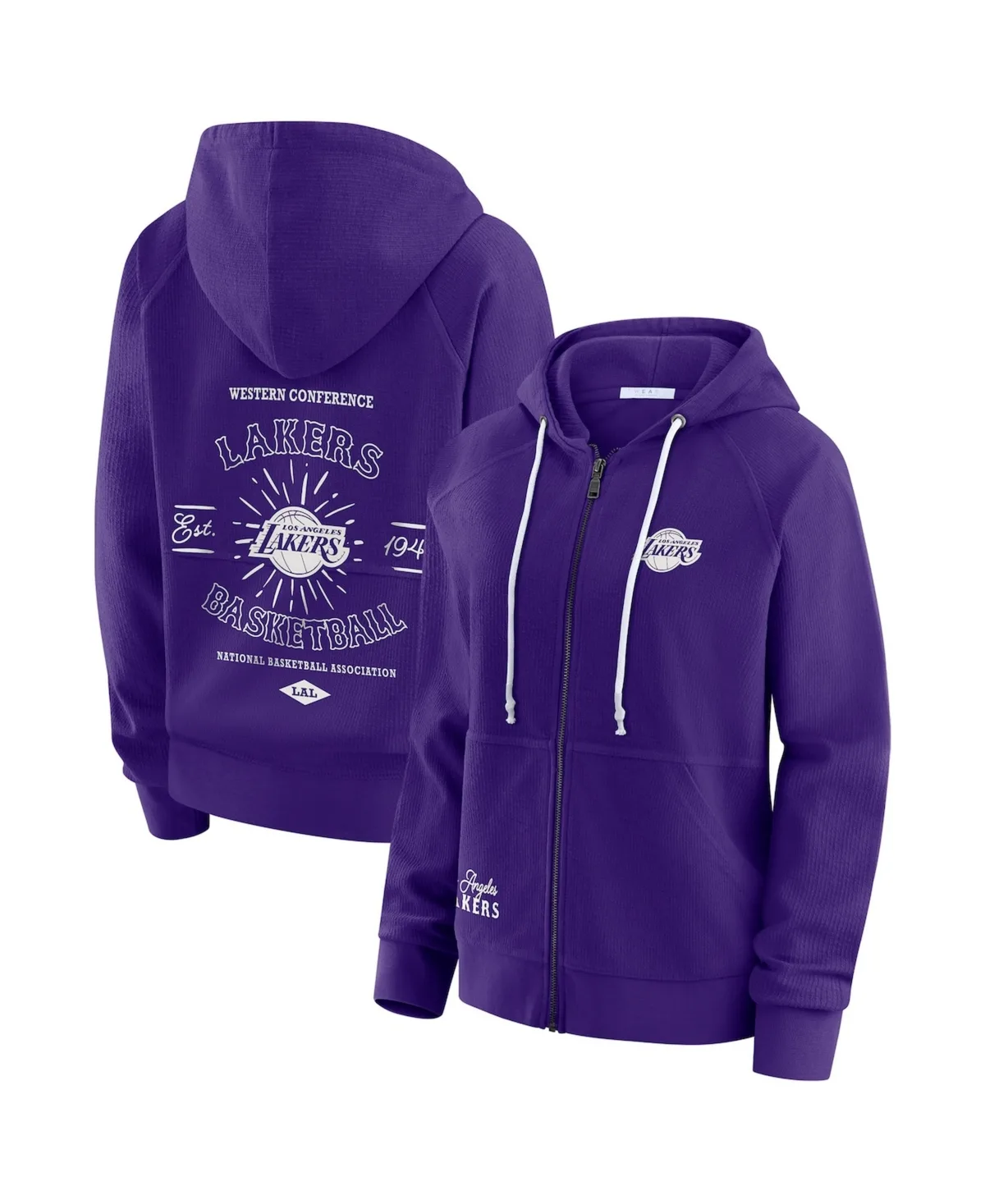 Los Angeles Lakers Vintage Full-Zip Raglan Hoodie by Wear By Erin Andrews