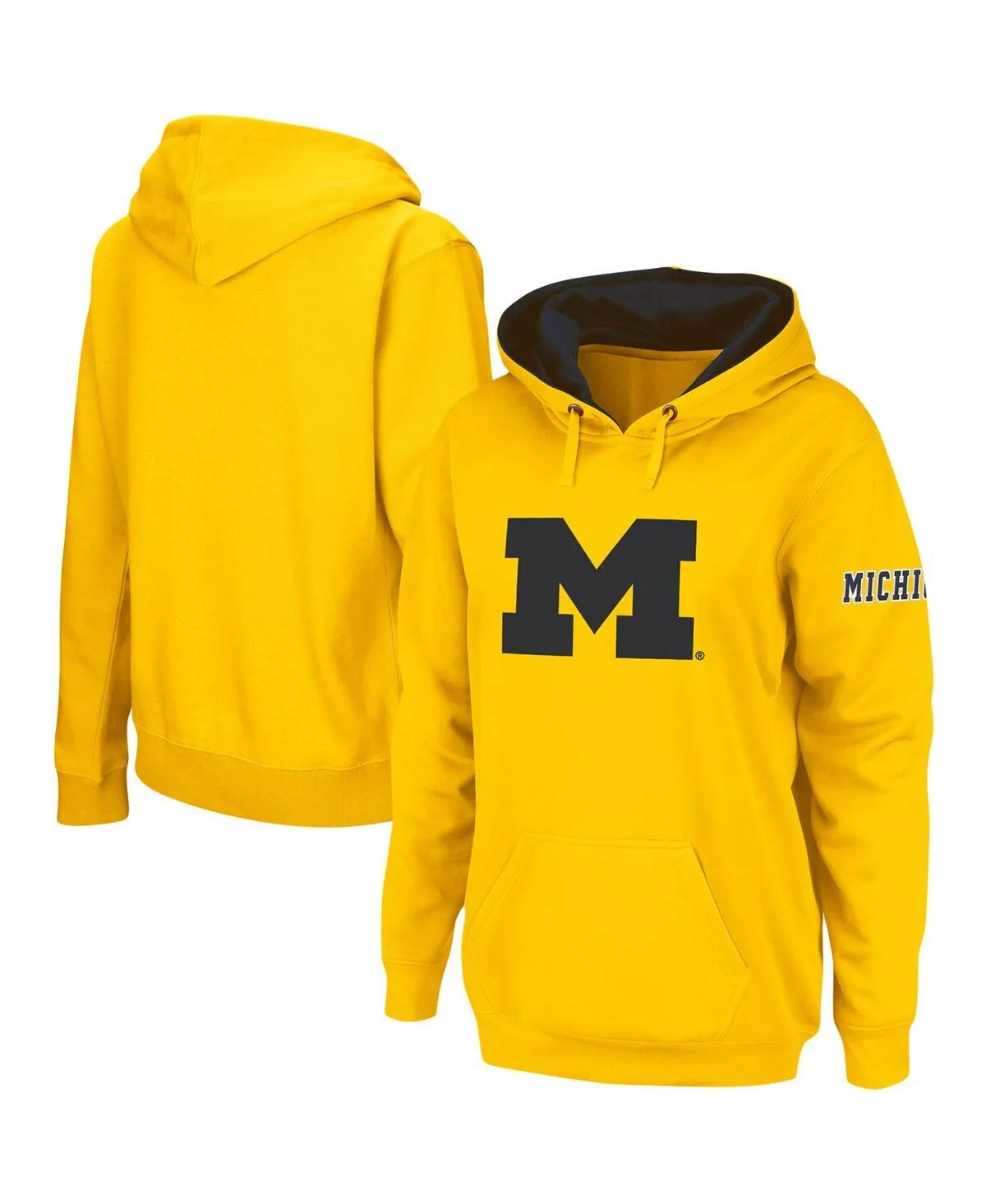 Michigan Wolverines Team Big Logo Pullover Hoodie by Stadium Athletic