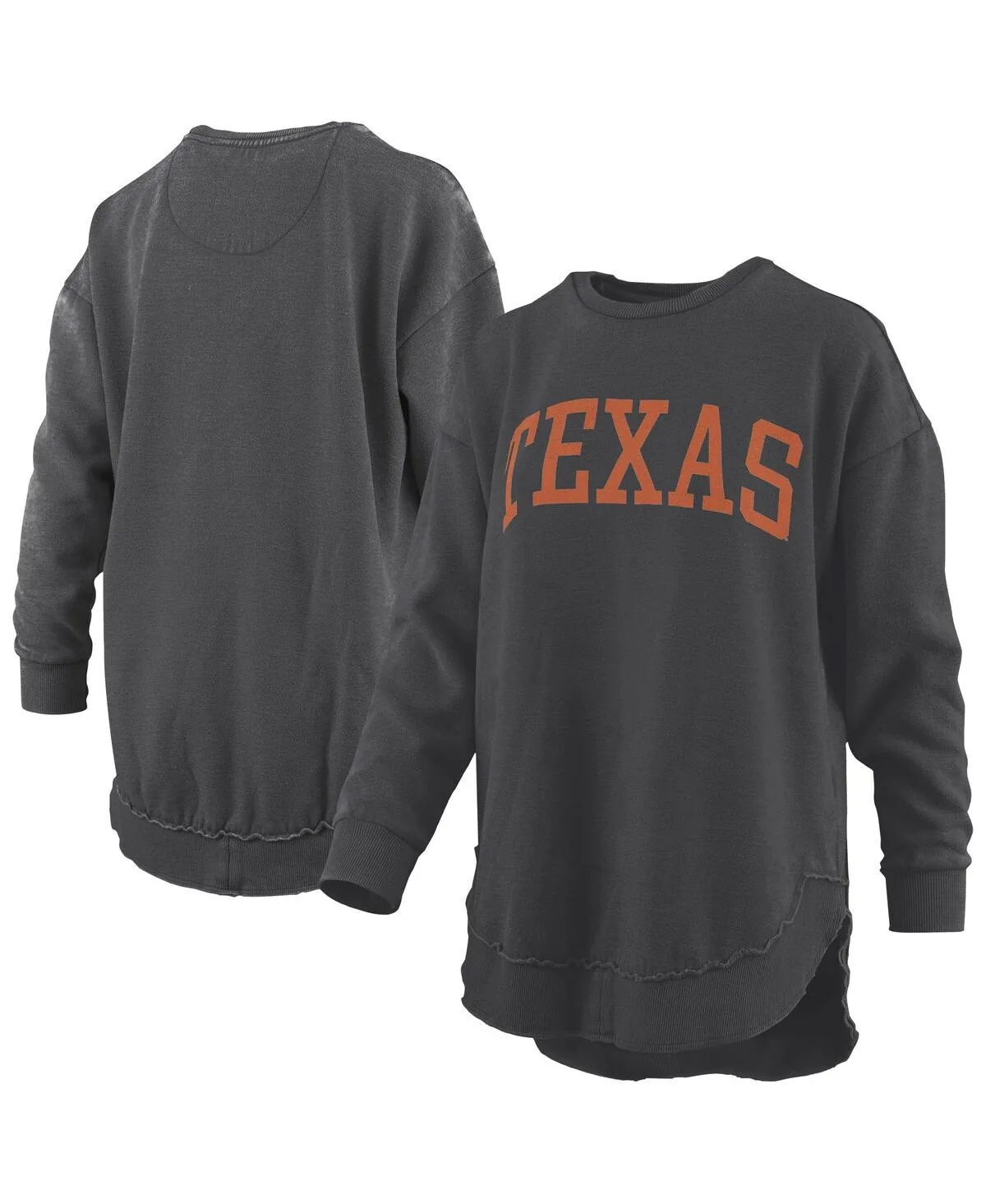 Texas Longhorns Melange Poncho Vintage Fleece Long Sleeve Pullover Sweatshirt