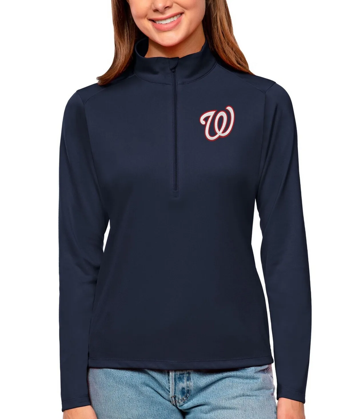 Washington Nationals Tribute Quarter-Zip Pullover Top by Antigua