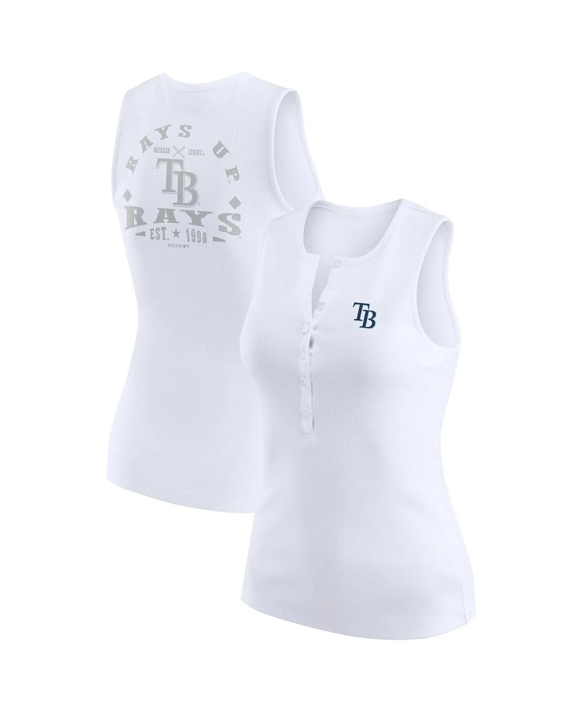 Tampa Bay Rays Rib-Knit Henley Tank Top by Wear By Erin Andrews