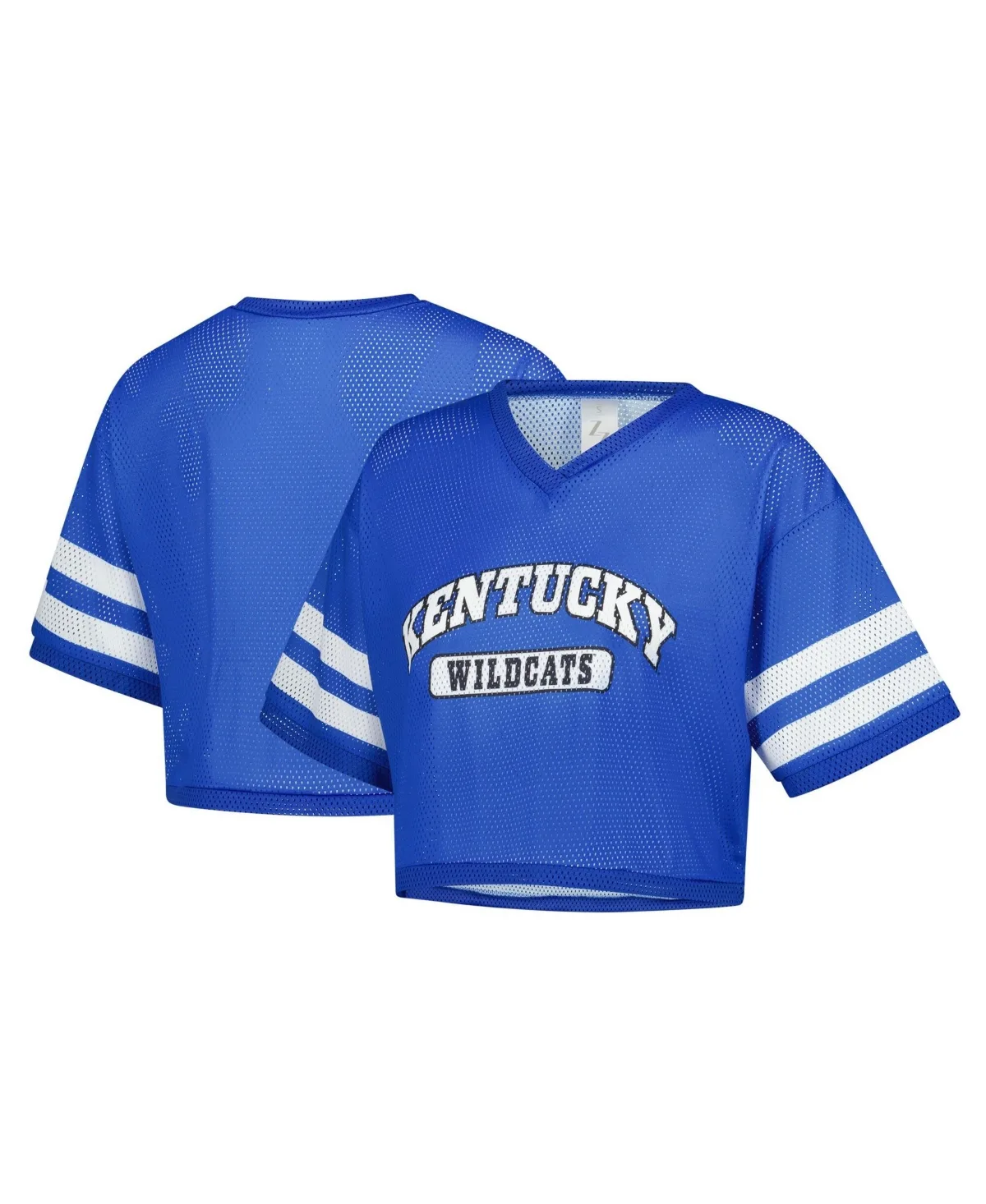Kentucky Wildcats V-Neck Mesh Cropped T-Shirt by Zoozatz