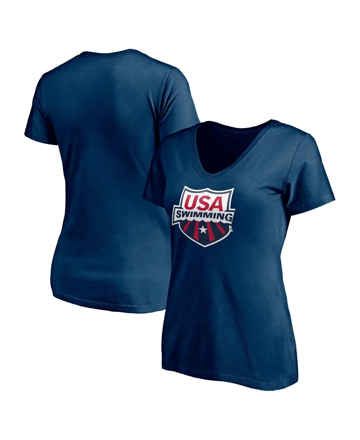 USA Swimming Core Primary Logo V-Neck T-Shirt by Fanatics