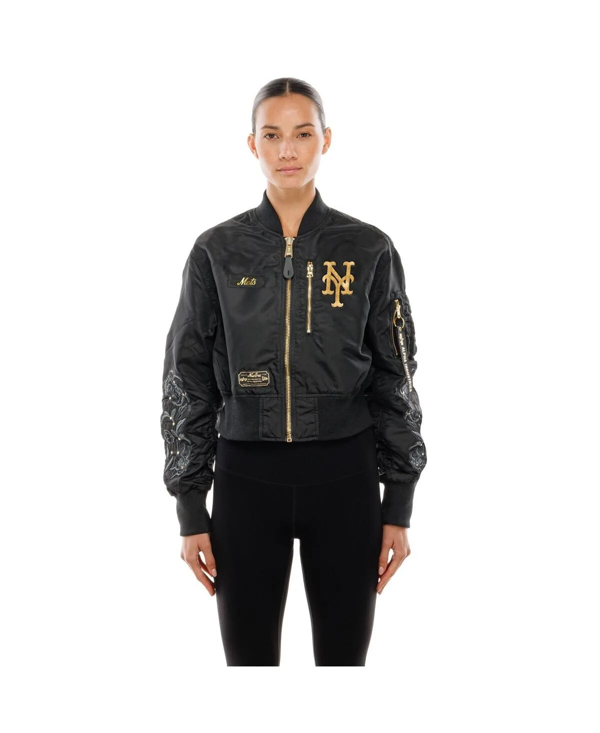 New Era x Alpha Industries New York Mets Cropped Full-Zip Jacket by New Era