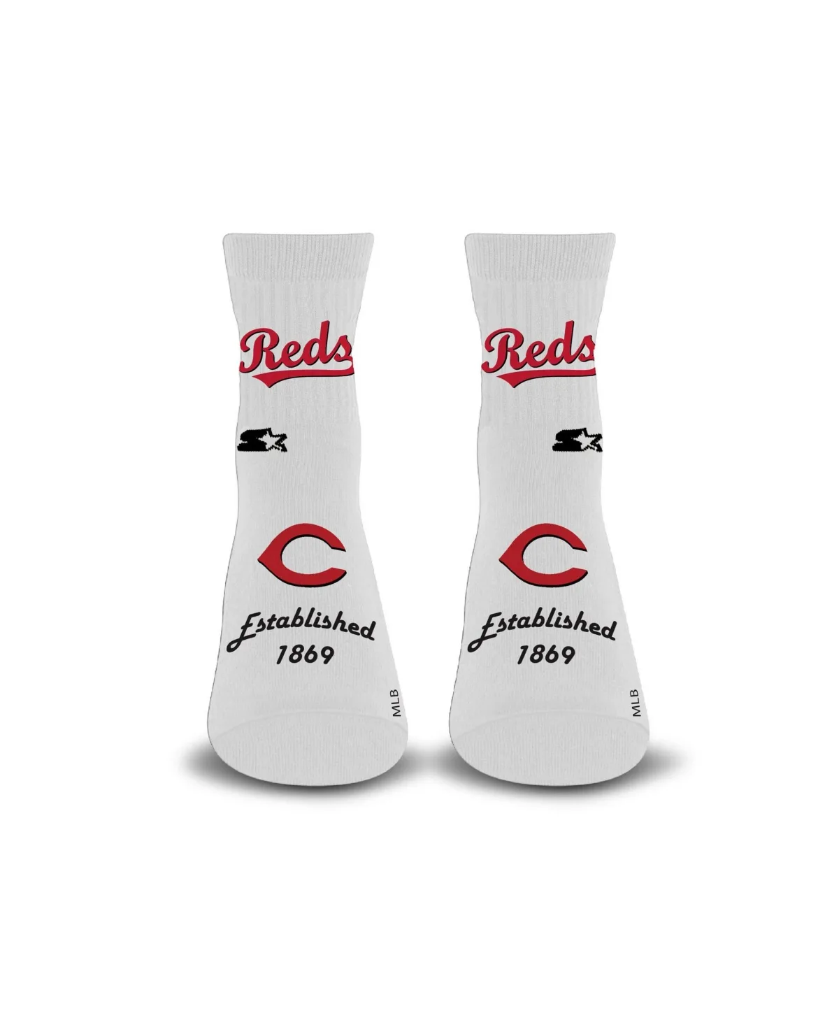 Cincinnati Reds Established Stencil Quarter Socks by Starter