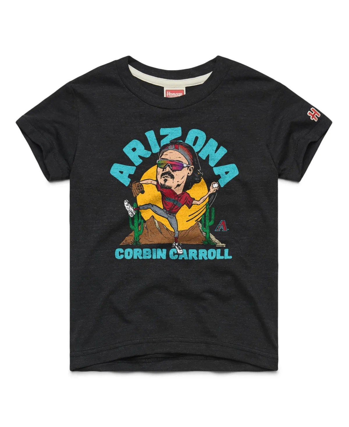 Corbin Carroll Arizona Diamondbacks Caricature Tri-Blend T-Shirt by Homage